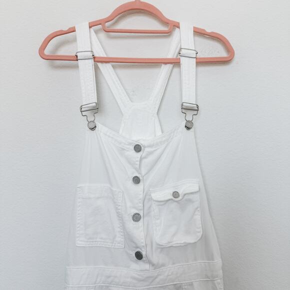 BlankNYC Overalls Womens Size Large White Cargo Y2K Style Baggy Utility Street - Picture 4 of 8